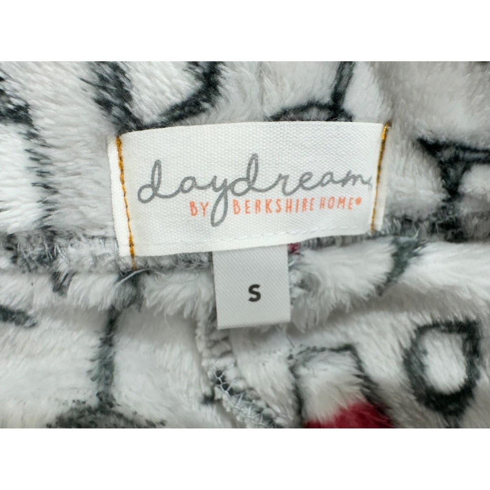 Daydream Pajama Pants Small Gray Wine Glass Bottle Print Plush Fleece Loungewear - Picture 7 of 8